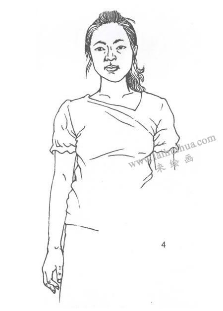 人物本身正面線描寫(xiě)生畫(huà)法步驟04