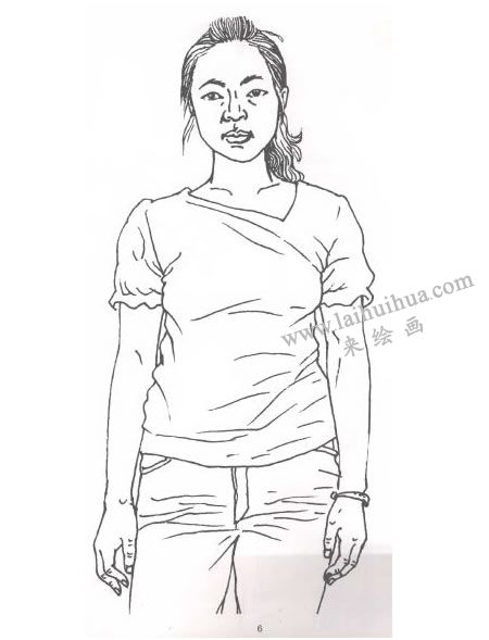 人物本身正面線描寫(xiě)生畫(huà)法步驟06