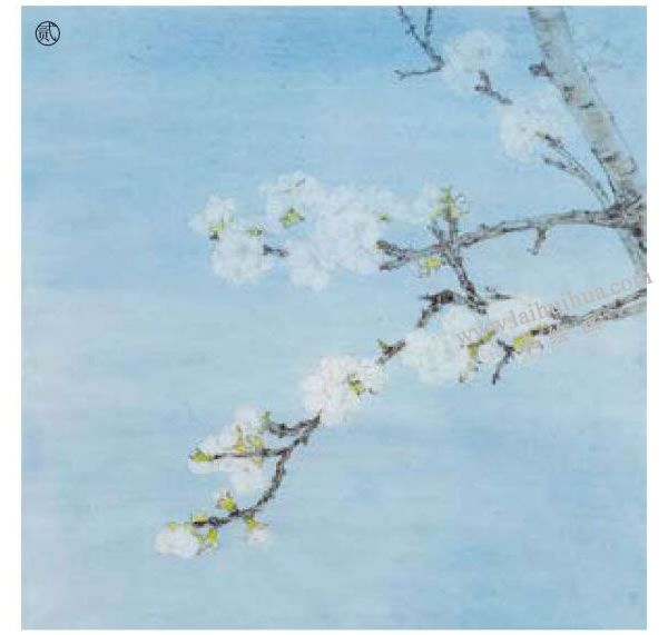 杏花工筆畫法步驟范例02