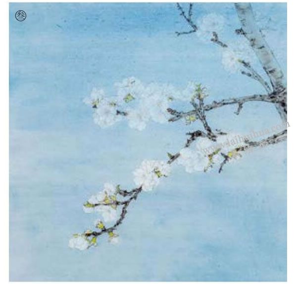 杏花工筆畫法步驟范例03