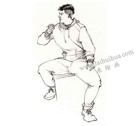 人物坐姿速寫步驟03