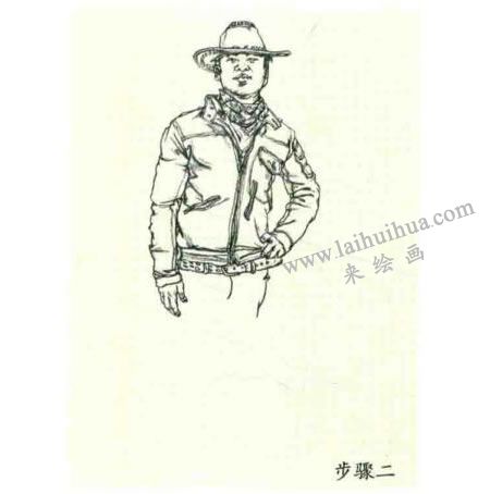 人物速寫(xiě)站姿的畫(huà)法步驟02