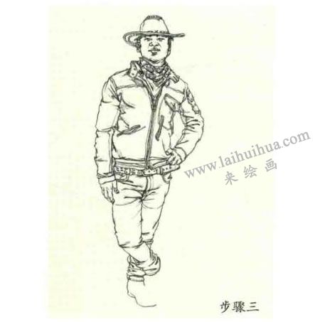 人物速寫(xiě)站姿的畫(huà)法步驟03