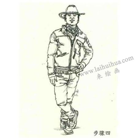 人物速寫(xiě)站姿的畫(huà)法步驟04