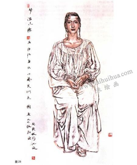 寫意人物畫以線為主法圖例