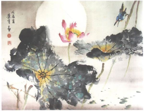 荷花寫意畫法02
