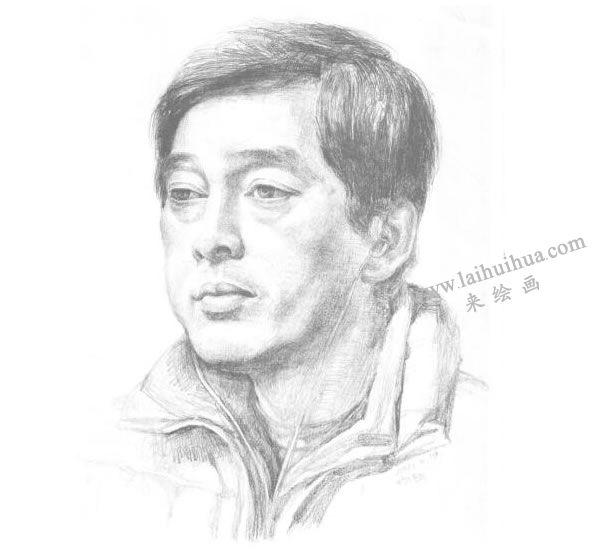《男子頭像》素描畫(huà)法步驟圖示04
