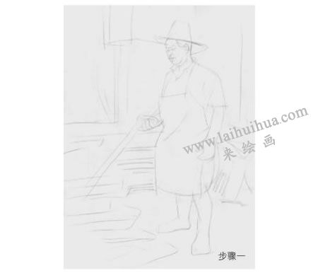 人物場(chǎng)景速寫的畫法步驟圖示01