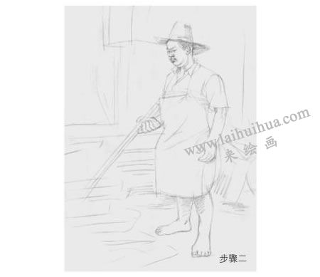 人物場(chǎng)景速寫的畫法步驟圖示02