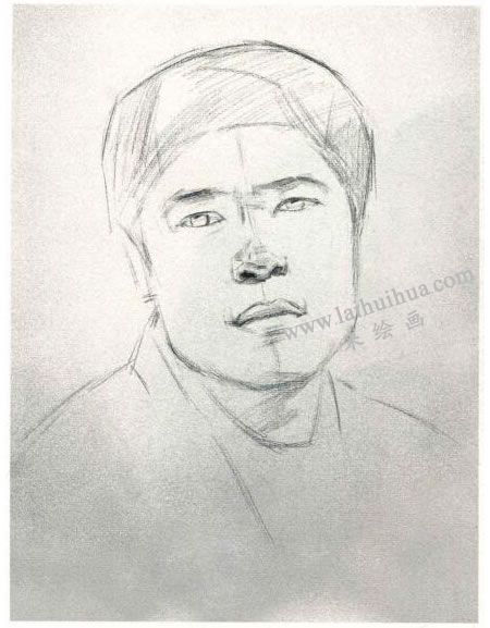 楊國(guó)杰中年男子人物素描畫(huà)法步驟圖示01