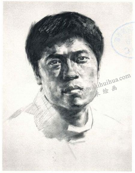 楊國(guó)杰中年男子人物素描畫(huà)法步驟圖示03