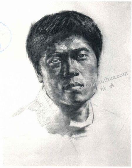 楊國(guó)杰中年男子人物素描畫(huà)法步驟圖示04