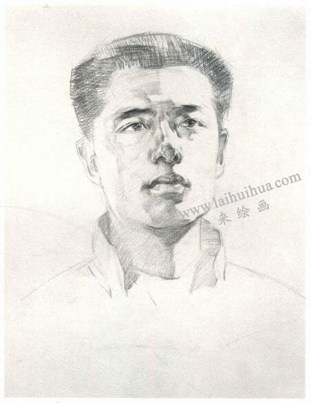 楊國杰壯年男子人物素描畫法步驟圖示02