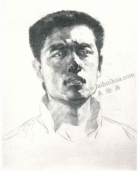 楊國杰壯年男子人物素描畫法步驟圖示04
