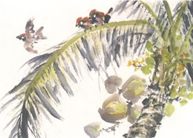 椰子寫(xiě)意畫(huà)法