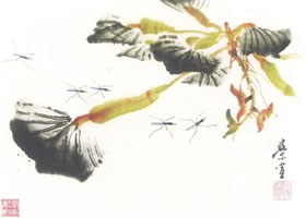 菱角寫(xiě)意畫(huà)法