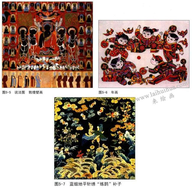 敦煌壁畫(huà)、年畫(huà)裝飾畫(huà)作品
