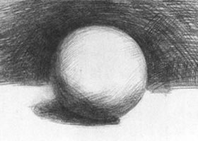 圓球體石膏幾何體素描畫法步驟圖示