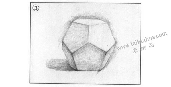 五邊形多面體石膏幾何體素描畫法步驟圖示03