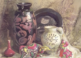 彭如華《泥牛》水彩畫