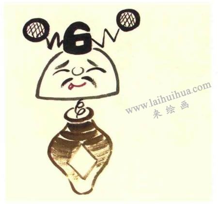 酒鬼兒童水墨畫(huà)法步驟圖示03