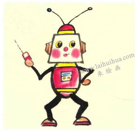 機(jī)器人兒童水墨畫(huà)法步驟圖示04