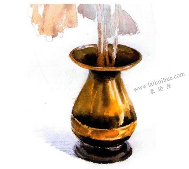 銅器的水彩畫(huà)法步驟圖示03