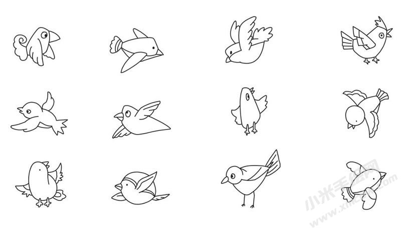 麻雀簡(jiǎn)筆畫集合