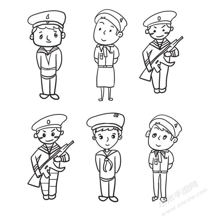 軍人簡(jiǎn)筆畫集合