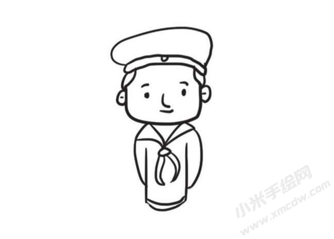軍人簡(jiǎn)筆畫創(chuàng)作步驟圖示02