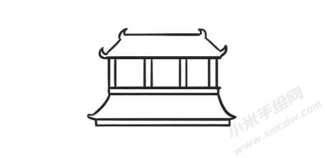 中國古代建筑簡筆畫創(chuàng)作步驟圖示02