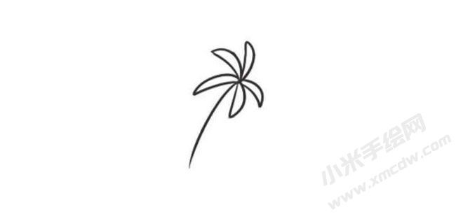 海灘簡筆畫創(chuàng)作步驟圖示01