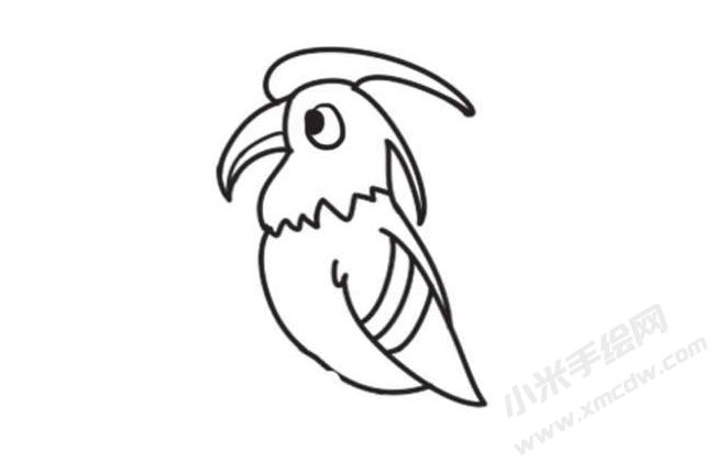 啄木鳥簡(jiǎn)筆畫創(chuàng)作步驟圖示04