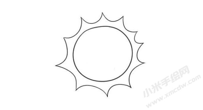 太陽(yáng)簡(jiǎn)筆畫創(chuàng)作步驟圖示04