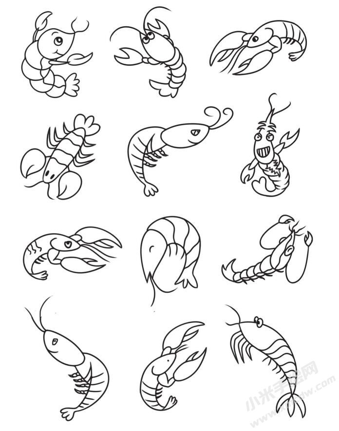 蝦簡(jiǎn)筆畫(huà)集合