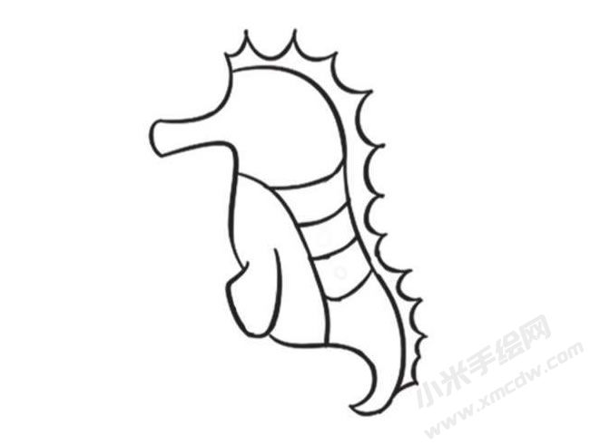 海馬簡筆畫創(chuàng)作步驟圖示02