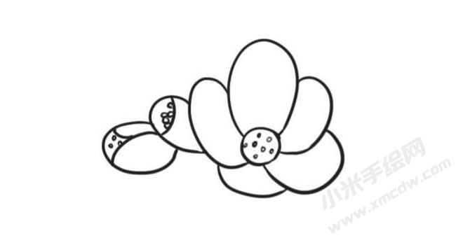 海棠花簡(jiǎn)筆畫(huà)創(chuàng)作步驟圖示02