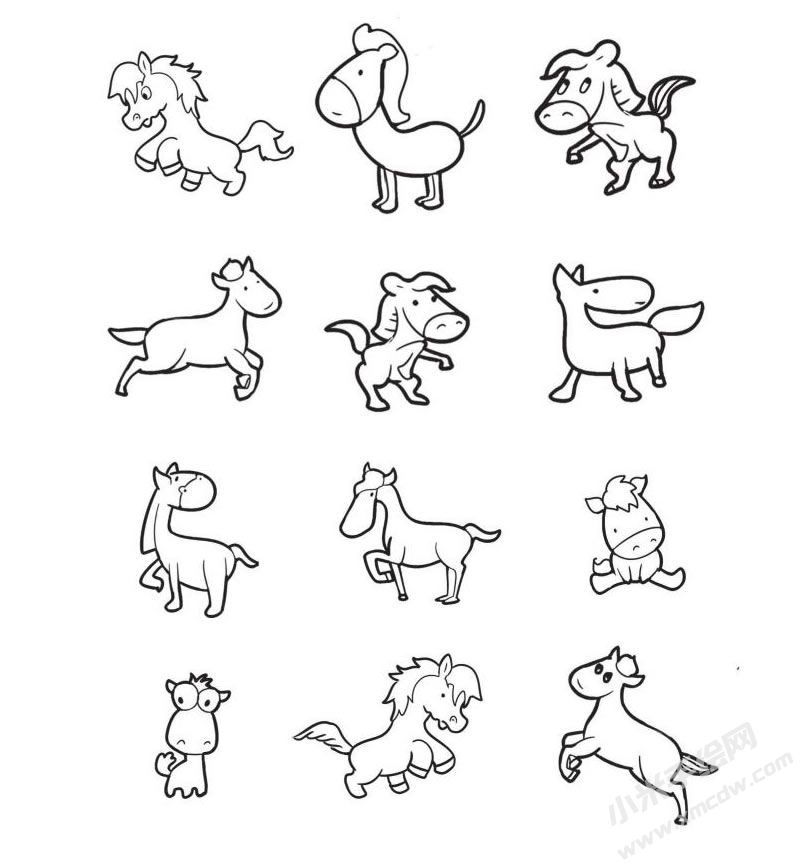 駿馬簡(jiǎn)筆畫(huà)圖片