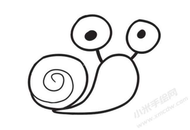 蝸牛簡(jiǎn)筆畫(huà)創(chuàng)作步驟圖示03