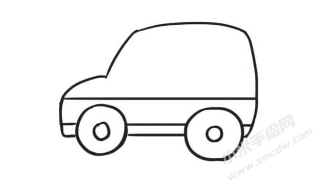 吉普車簡筆畫創(chuàng)作步驟圖示02