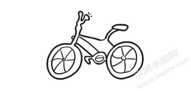 自行車簡筆畫創(chuàng)作步驟圖示03