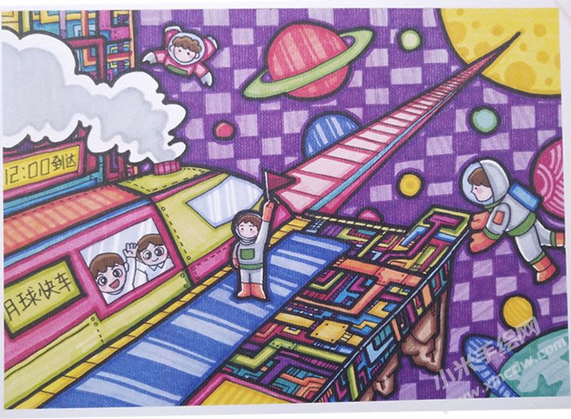 科幻畫月球快車作品圖片.jpg