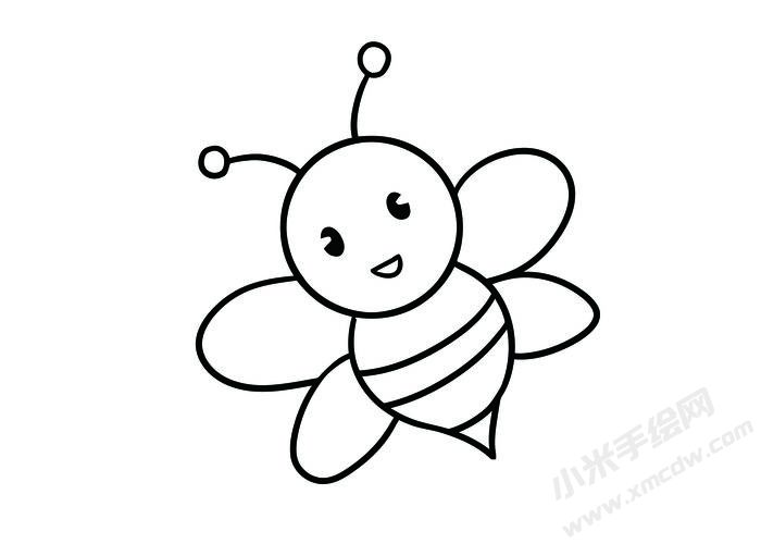 蜜蜂簡(jiǎn)筆畫黑白線稿02.jpg
