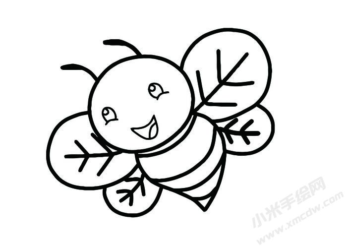 蜜蜂簡(jiǎn)筆畫黑白線稿05.jpg