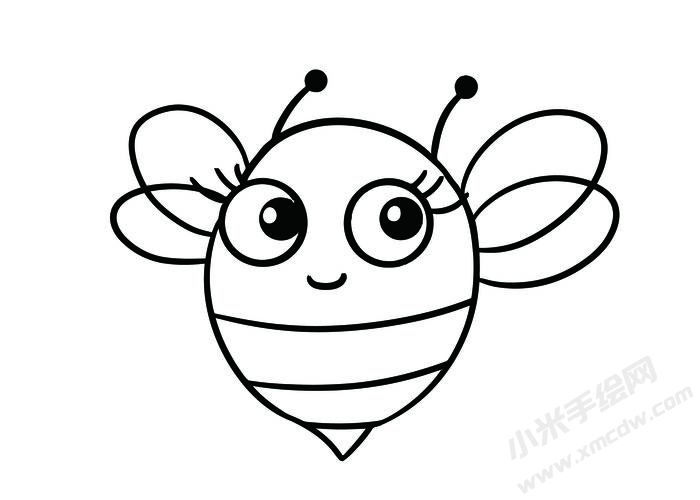 蜜蜂簡(jiǎn)筆畫黑白線稿11.jpg