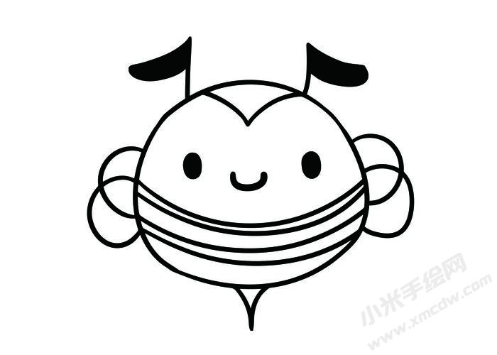 蜜蜂簡(jiǎn)筆畫黑白線稿12.jpg