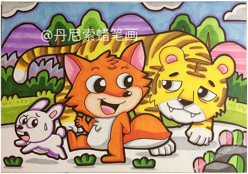 狐假虎威蠟筆畫(huà).jpg