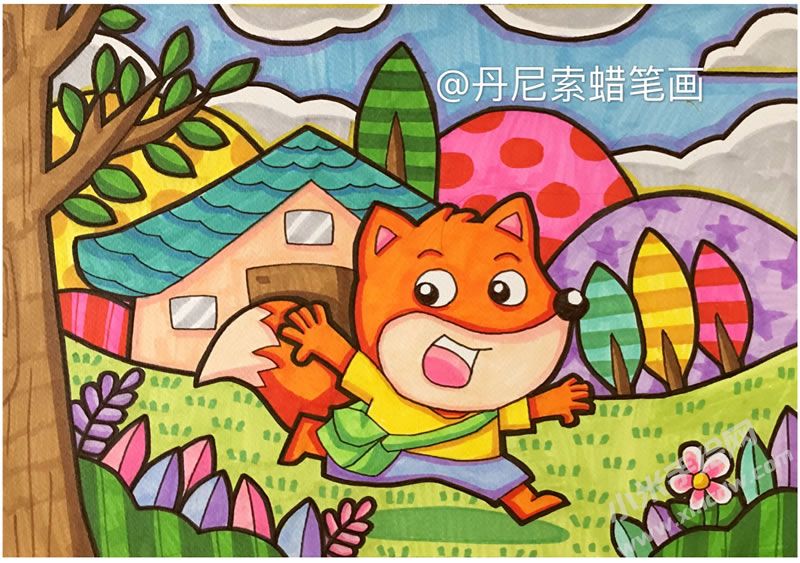 小狐貍兒童蠟筆畫(huà).jpg