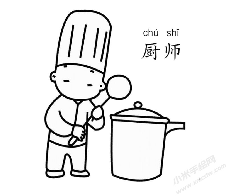 廚師幼兒簡(jiǎn)筆畫圖片