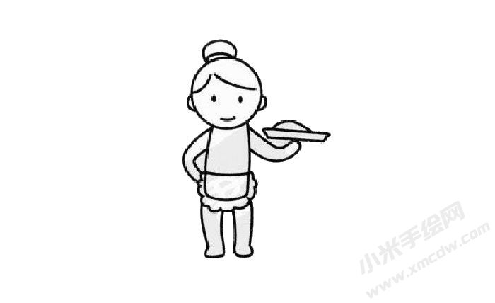 女服務(wù)員幼兒簡(jiǎn)筆畫(huà)步驟03.jpg